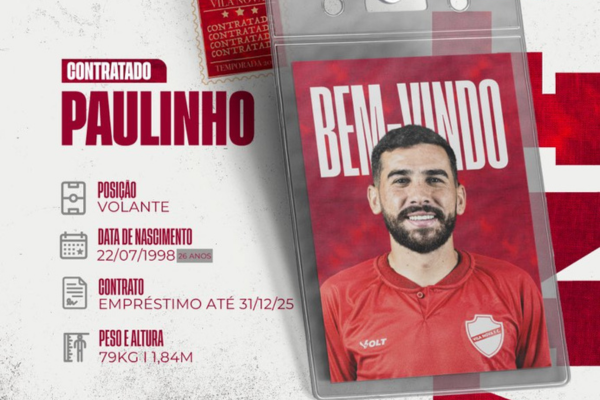 Vila Nova anuncia a contratação do volante Paulinho, do Anápolis