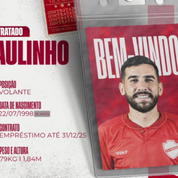 Vila Nova anuncia a contratação do volante Paulinho, do Anápolis